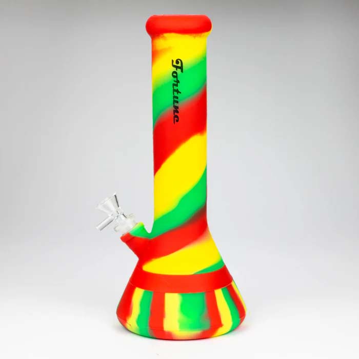 Fortune 12" Assorted Striped Silicone Beaker Bong