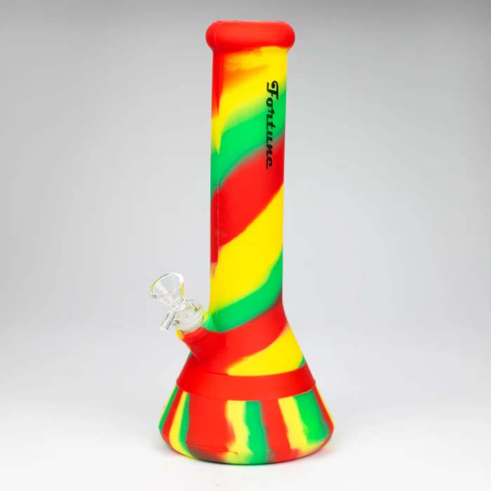 Fortune 12" Assorted Striped Silicone Beaker Bong