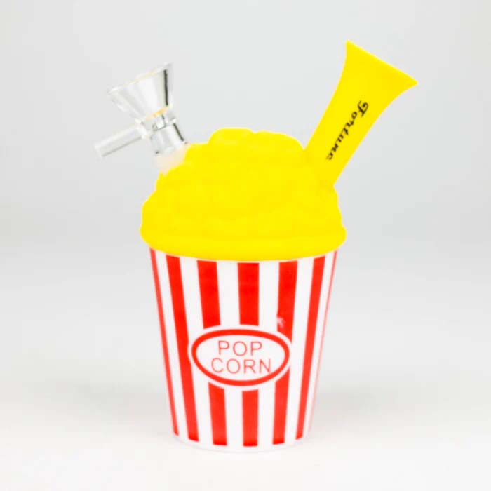 Mini bong en silicone 6" motif Popcorn Fortune