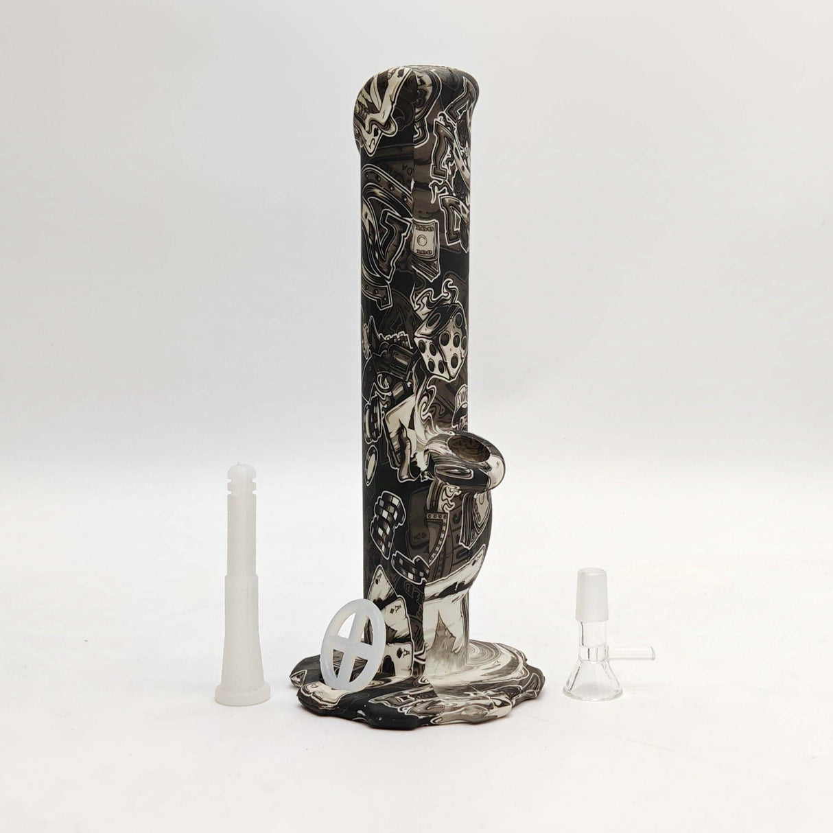 Fortune 10" Assorted Hydrographic Silicone Water Pipe