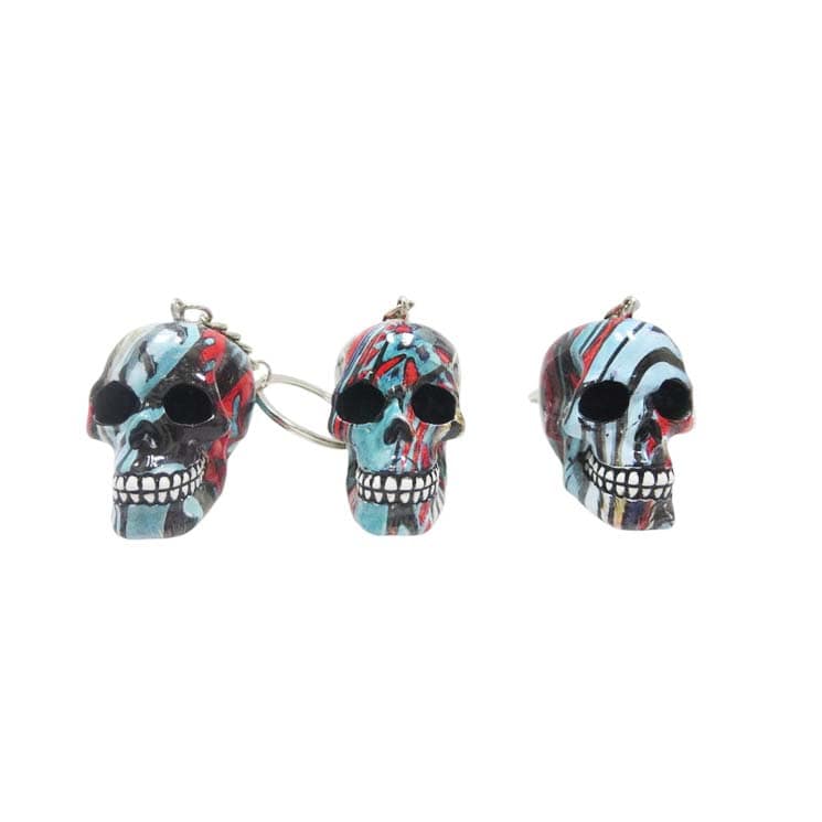 Super Supplys Inc Keychain Resin Skull Keychain with Water Transfer Print Resin Skull Keychain with Water Transfer Print