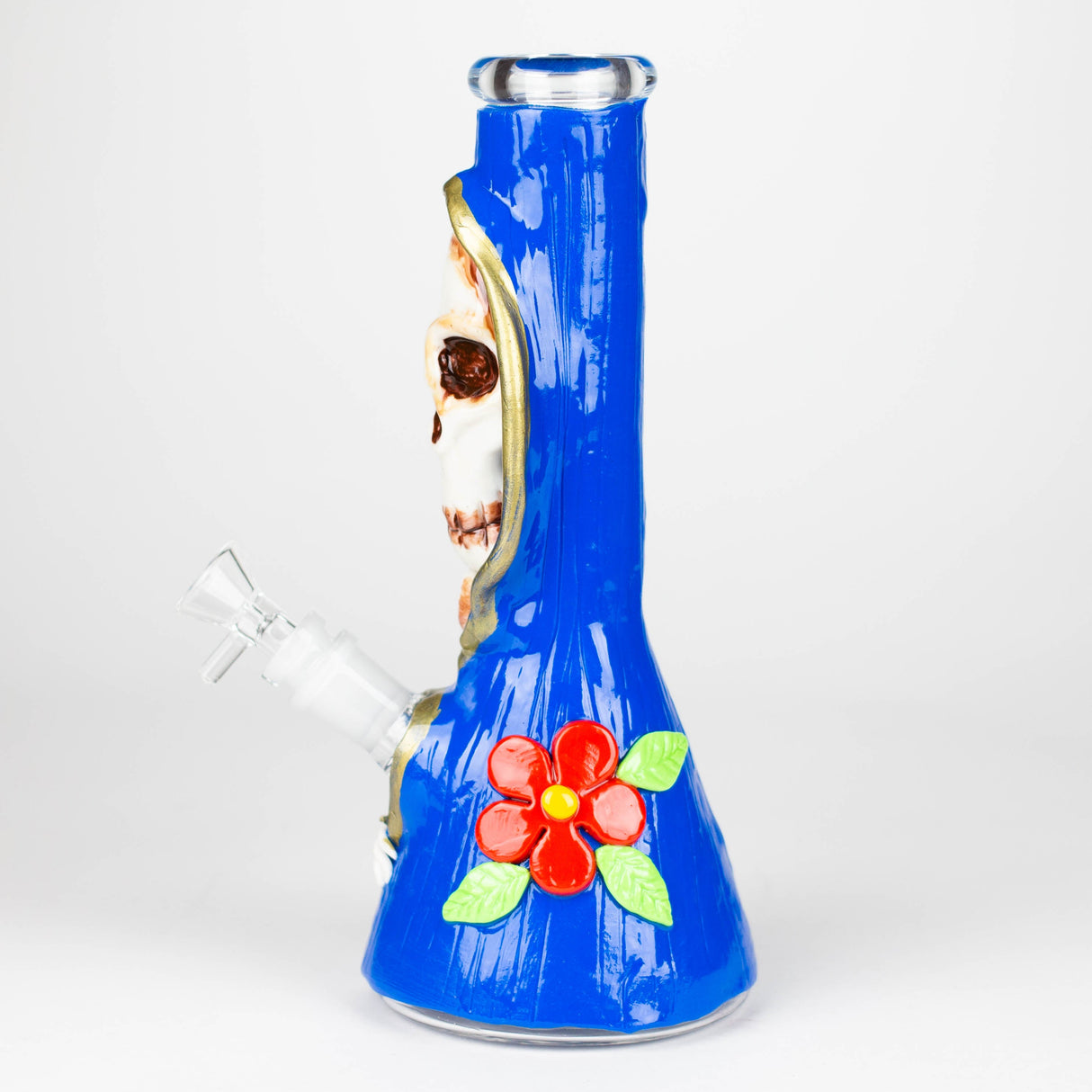 Bécher en verre crâne artistique en résine 3D de 10 po
