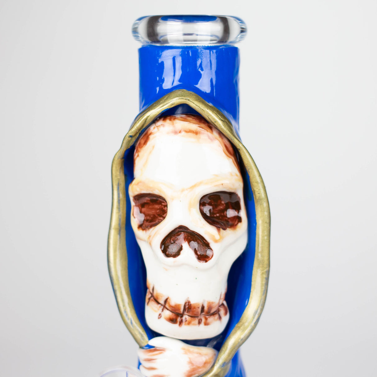 Bécher en verre crâne artistique en résine 3D de 10 po