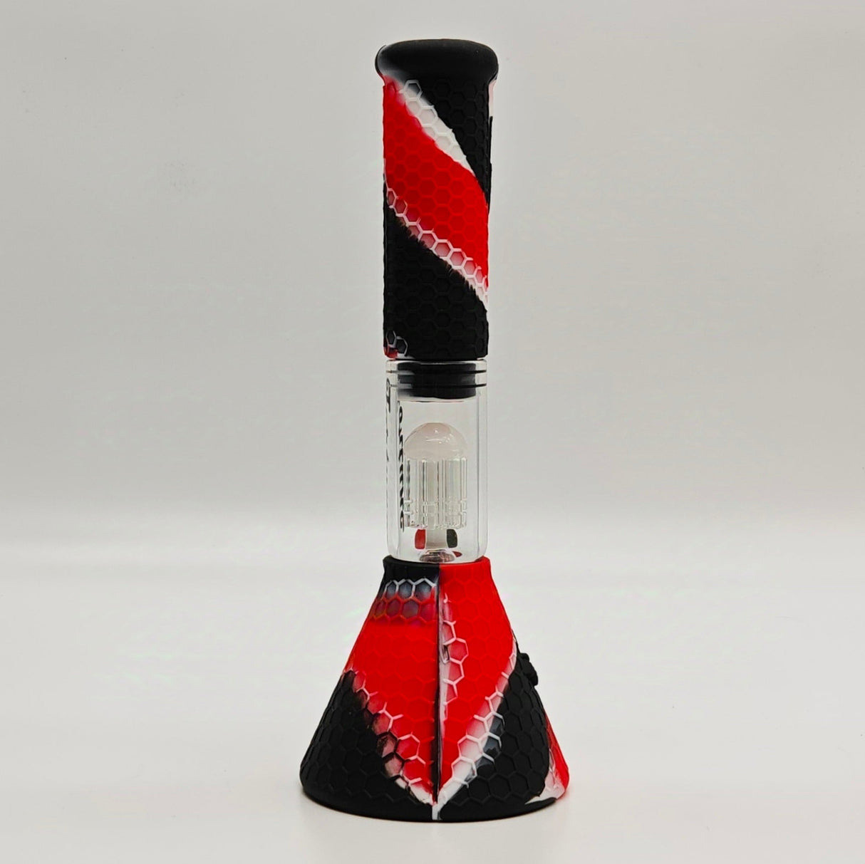 Bong en silicone Fortune 11" Camo Splash avec percolateur en verre en forme d'arbre