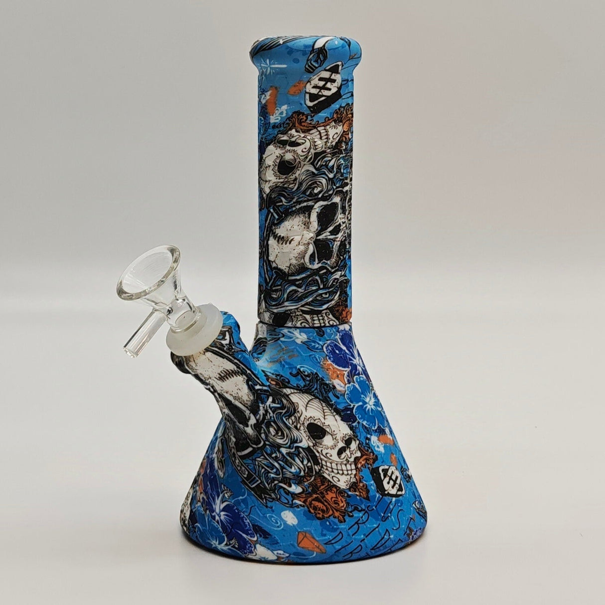 Fortune 11" Assorted Graphic Silicone Beaker Bong with Glass Tree Perc