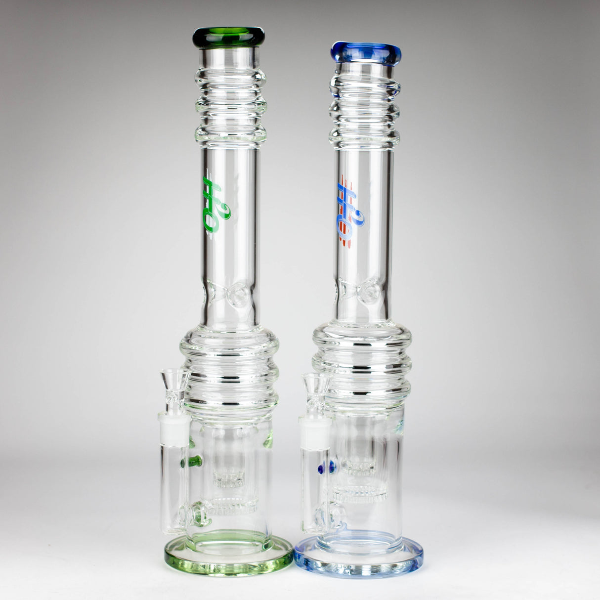 Bong en verre sans tige H2O Double nid d'abeille 18" 7mm