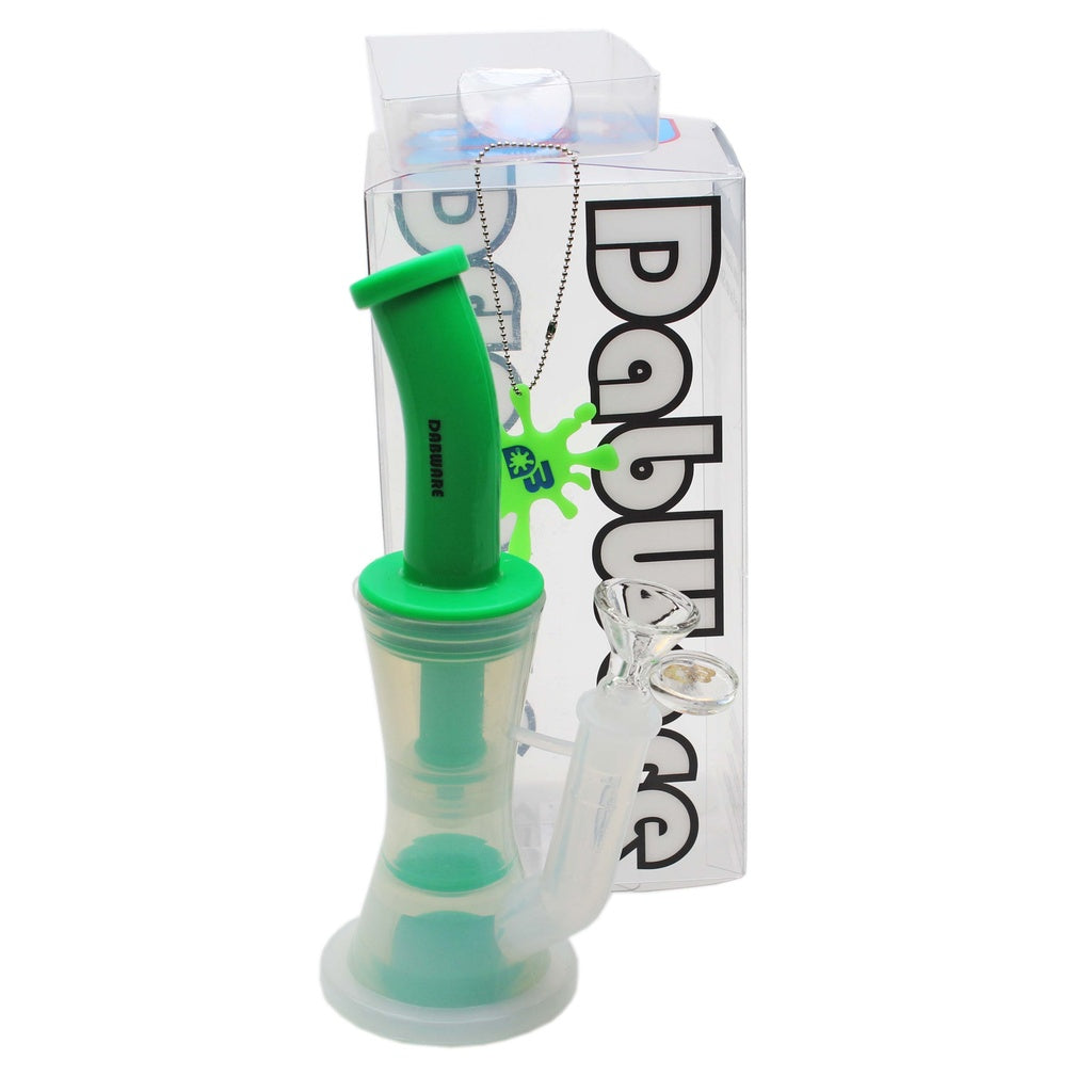 Dabware 10" Green Platinum Double Perc Silicone Bubbler