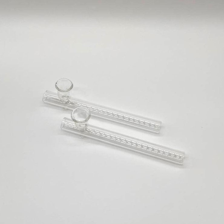 Steamroller Clear Glass Shotgun Pipe 6" - 2PCS