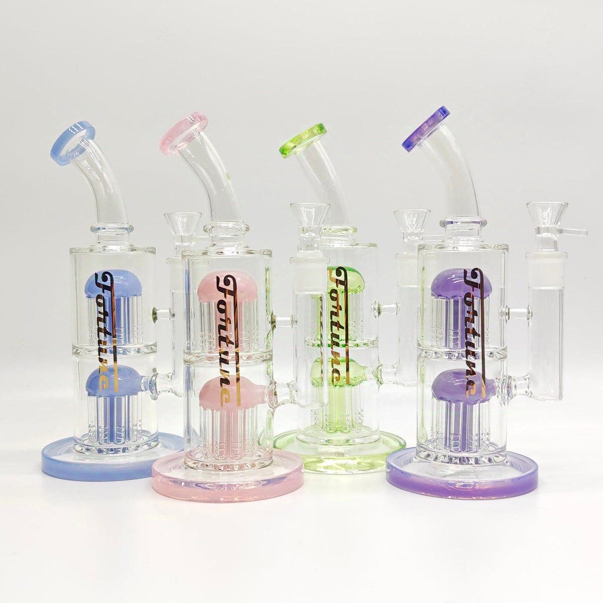 Fortune Dab Rig Fortune 10" Double 10-Arm Tree Perc Rig Fortune 10" Double Tree Perc Chamber Rig