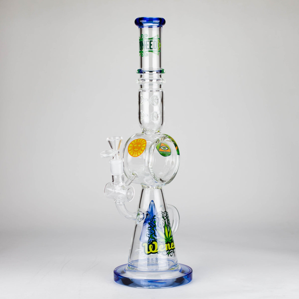 WENEED® Glass Bong WENEED Guardian 17" Frosted Glass Water Pipe WENEED 17" Guardian Stemless Glass Bong
