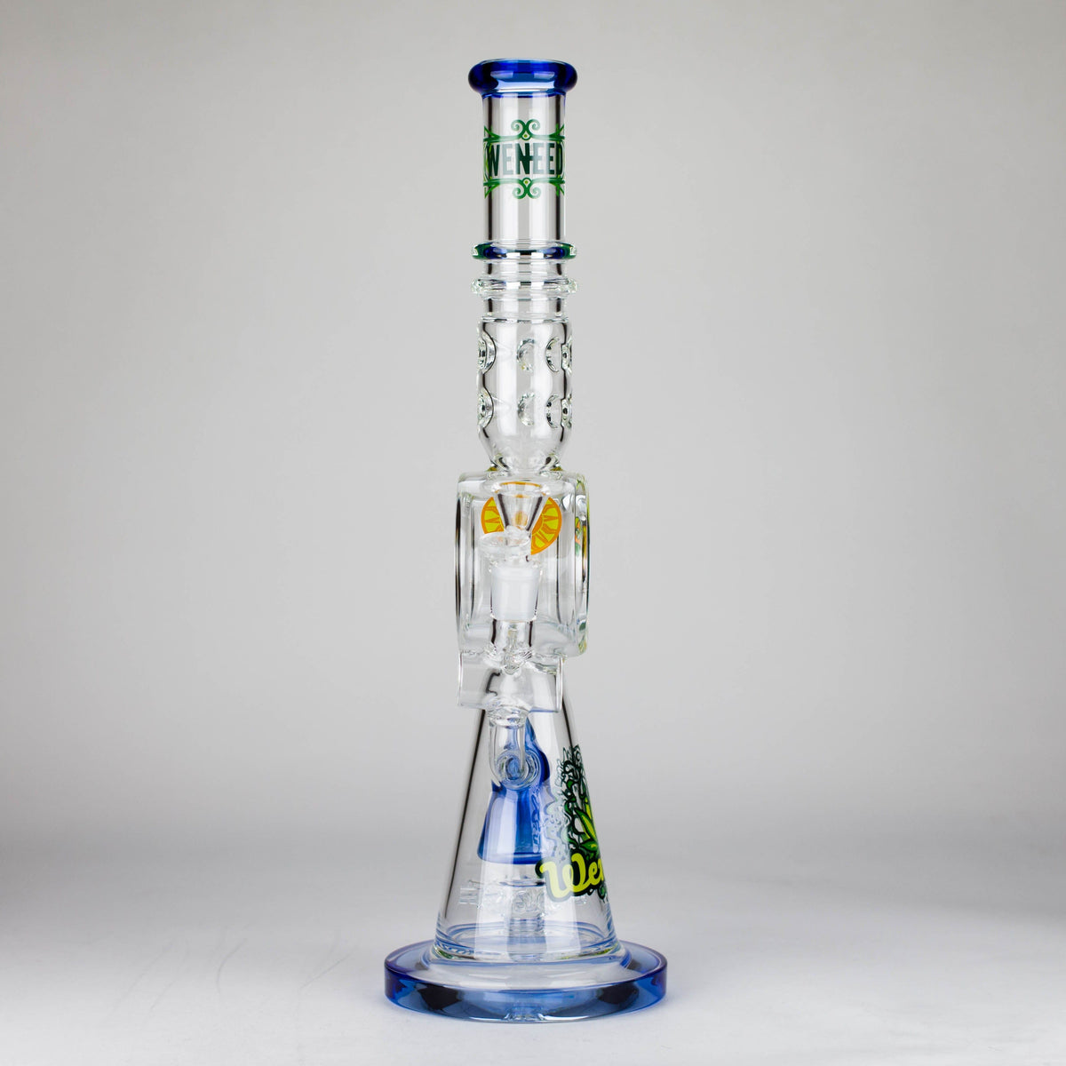 WENEED® Glass Bong WENEED Guardian 17" Frosted Glass Water Pipe WENEED 17" Guardian Stemless Glass Bong