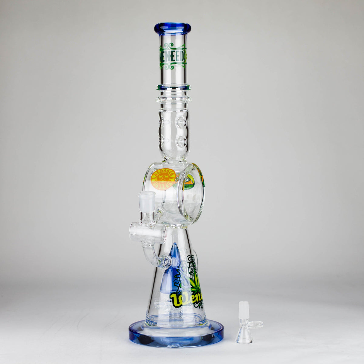 WENEED® Glass Bong WENEED Guardian 17" Frosted Glass Water Pipe WENEED 17" Guardian Stemless Glass Bong
