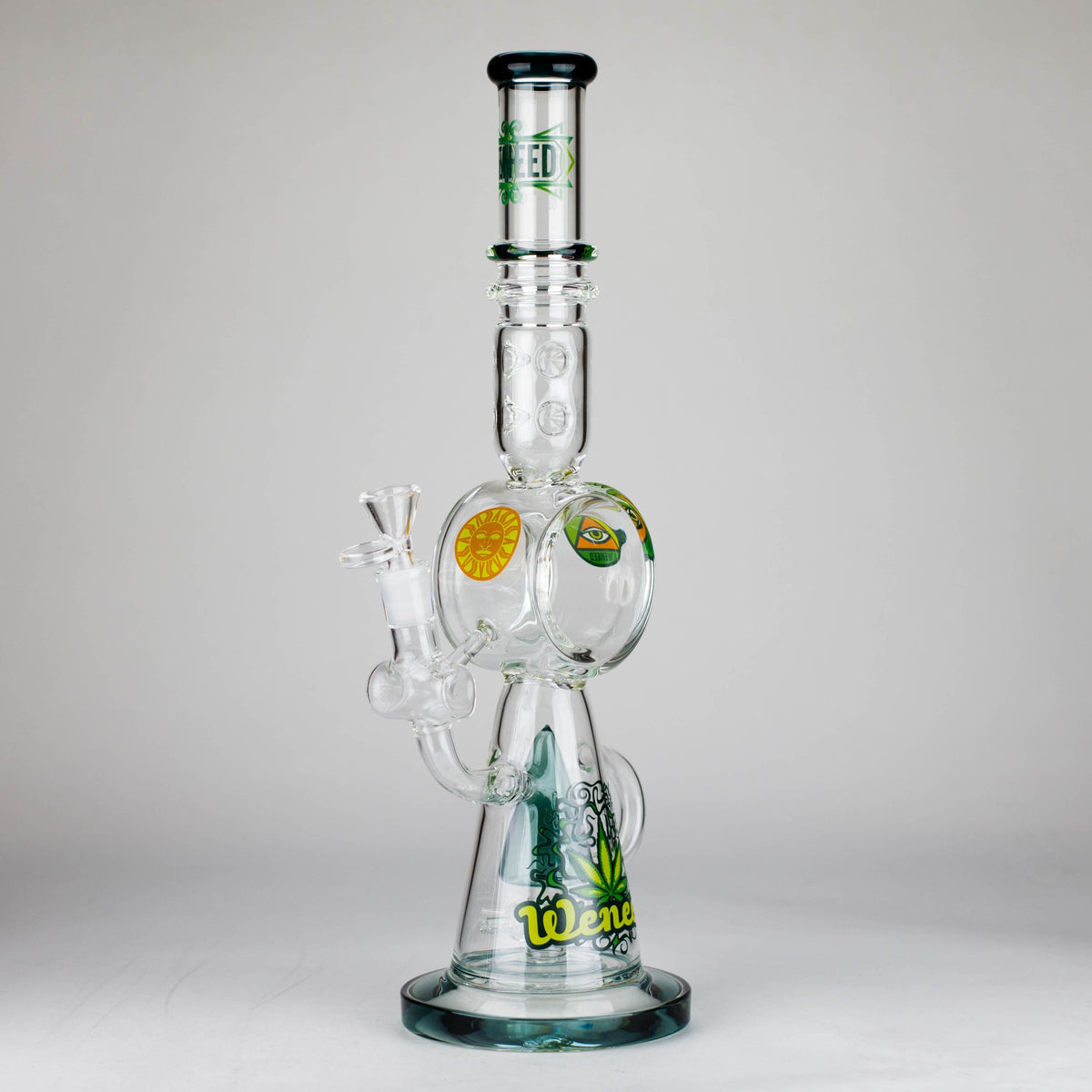WENEED® Glass Bong WENEED Guardian 17" Frosted Glass Water Pipe WENEED 17" Guardian Stemless Glass Bong