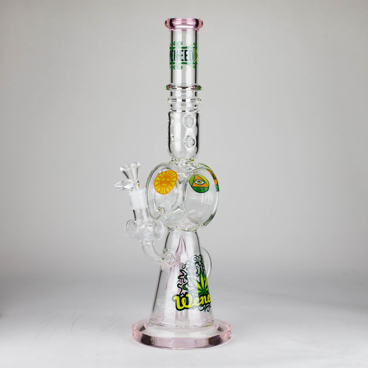 WENEED® Glass Bong WENEED Guardian 17" Frosted Glass Water Pipe WENEED 17" Guardian Stemless Glass Bong