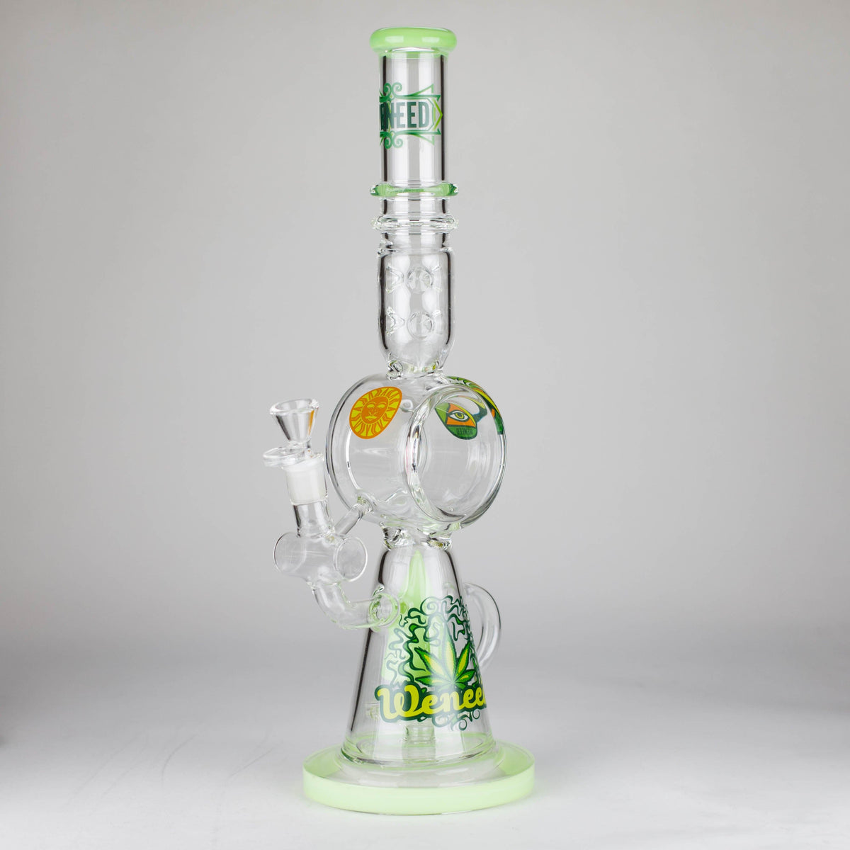 WENEED® Glass Bong WENEED Guardian 17" Frosted Glass Water Pipe WENEED 17" Guardian Stemless Glass Bong
