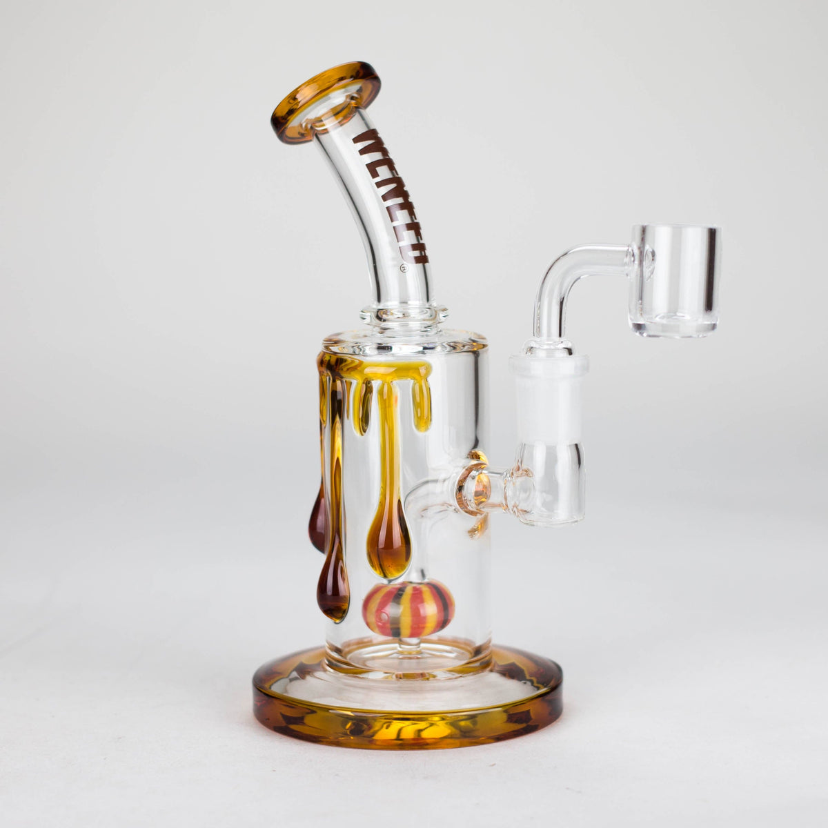WENEED® Glass Rig WENEED Pumpkin Flow 7" Quartz Banger Rig WENEED 7" Pumpkin Flow Stemless Dab Rig