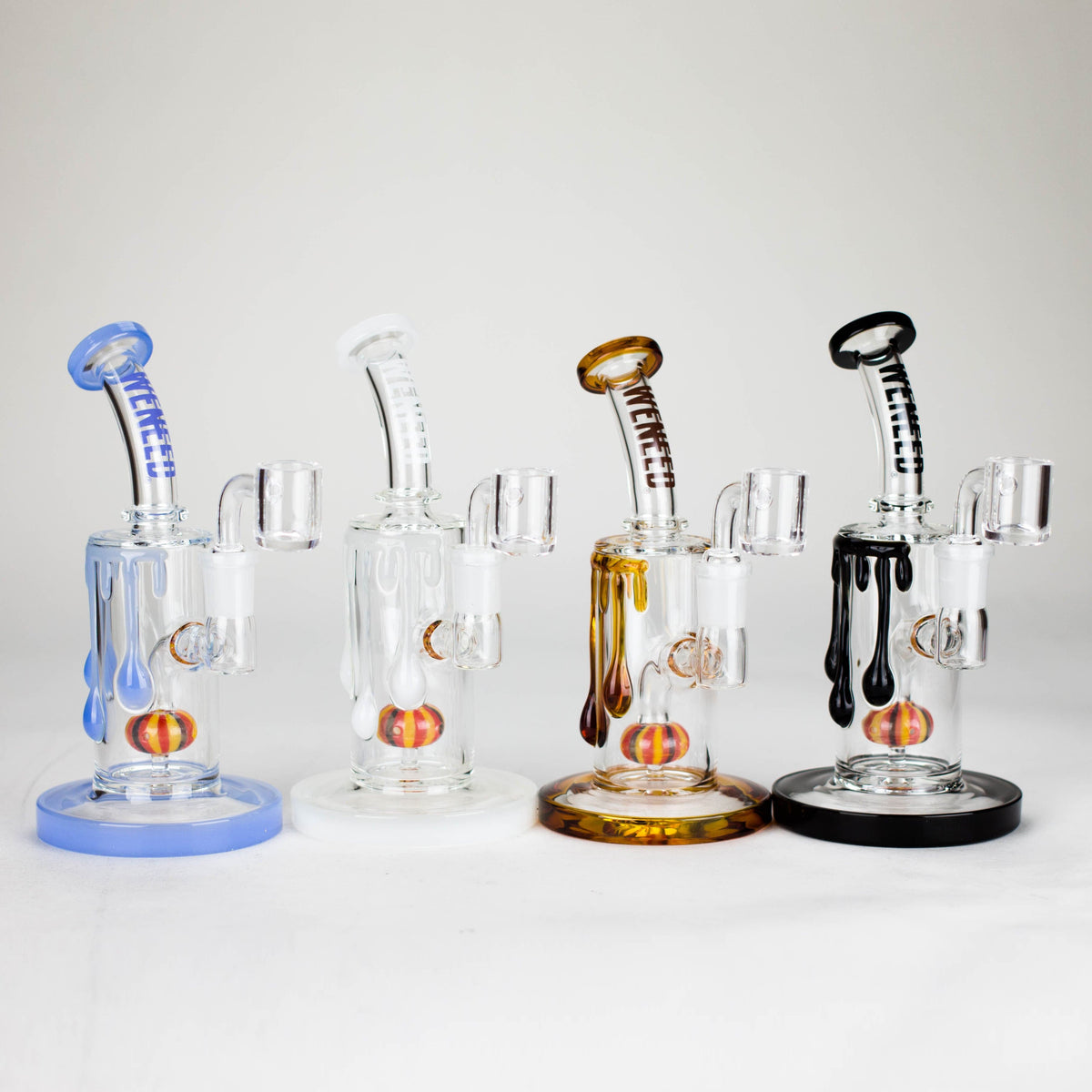 WENEED® Glass Rig WENEED Pumpkin Flow 7" Quartz Banger Rig WENEED 7" Pumpkin Flow Stemless Dab Rig