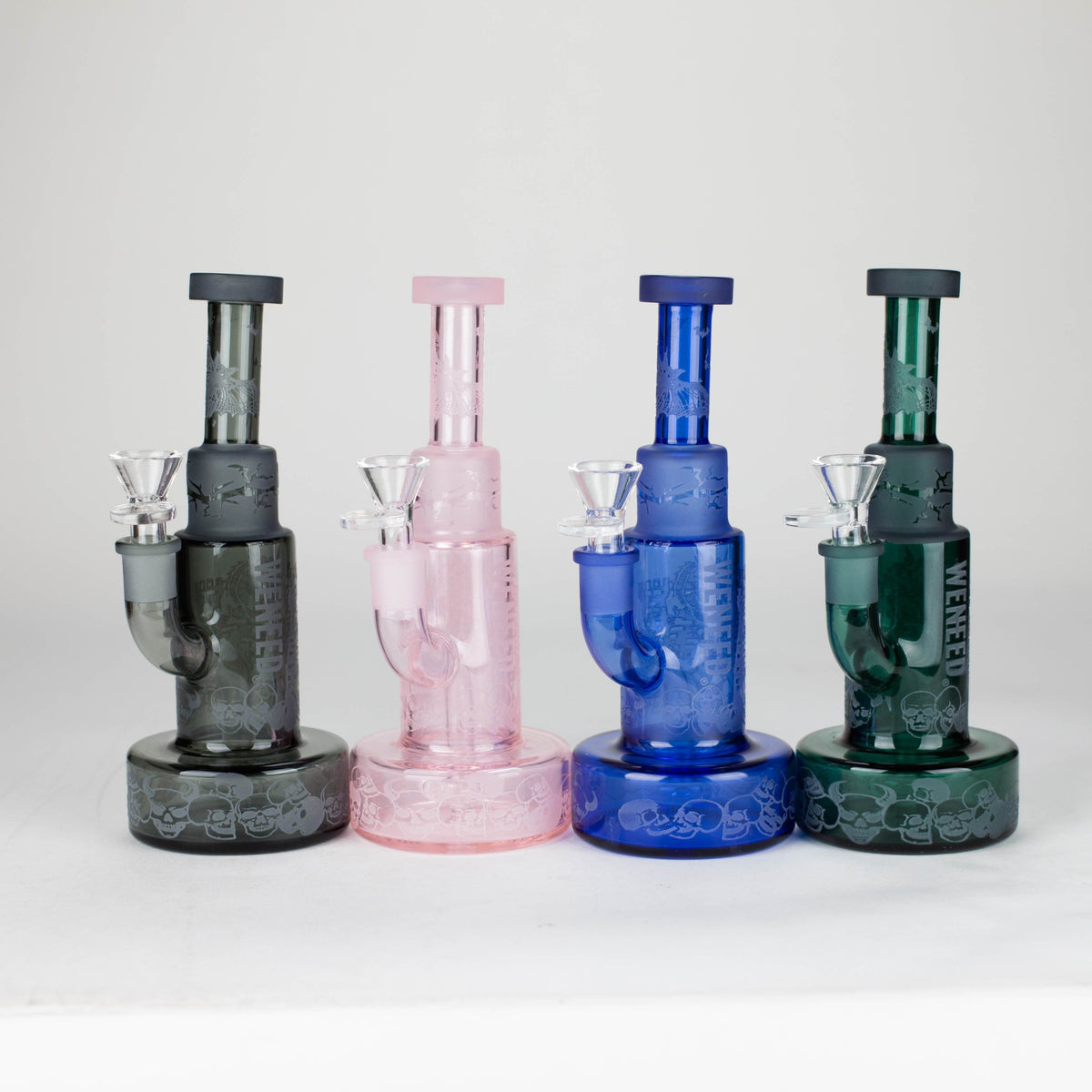 WENEED® Glass Bong WENEED 8" Phantom Mist Stemless Glass Bong WENEED 8" Phantom Mist Stemless Glass Bong