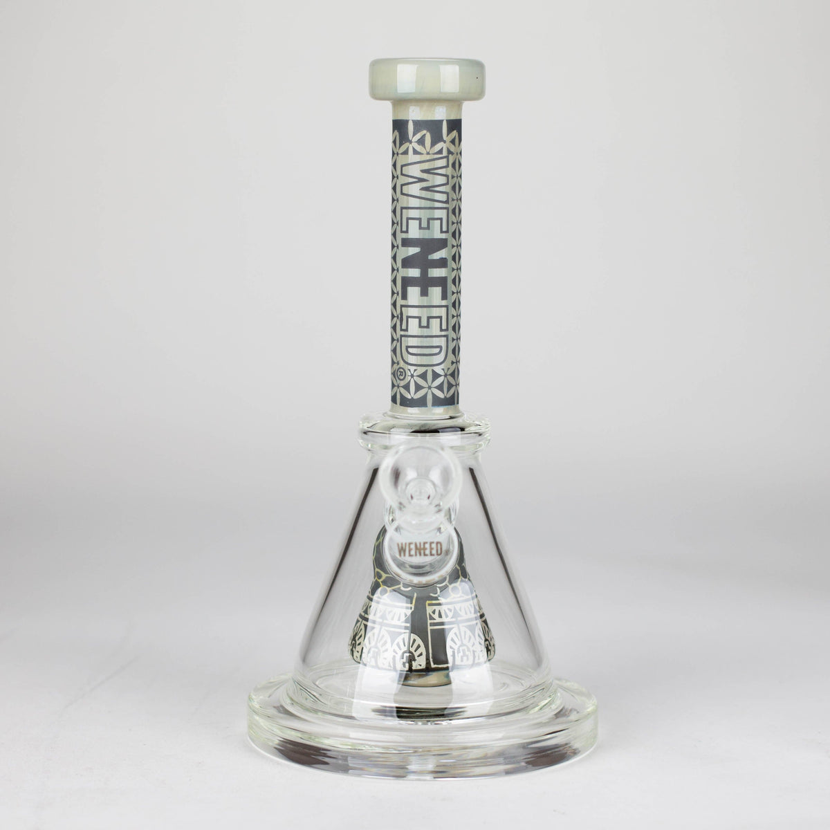 WENEED® Glass Bong WENEED Zen Tribal 9" Frosted Water Pipe WENEED 9" Zen Tribal Stemless Glass Bong