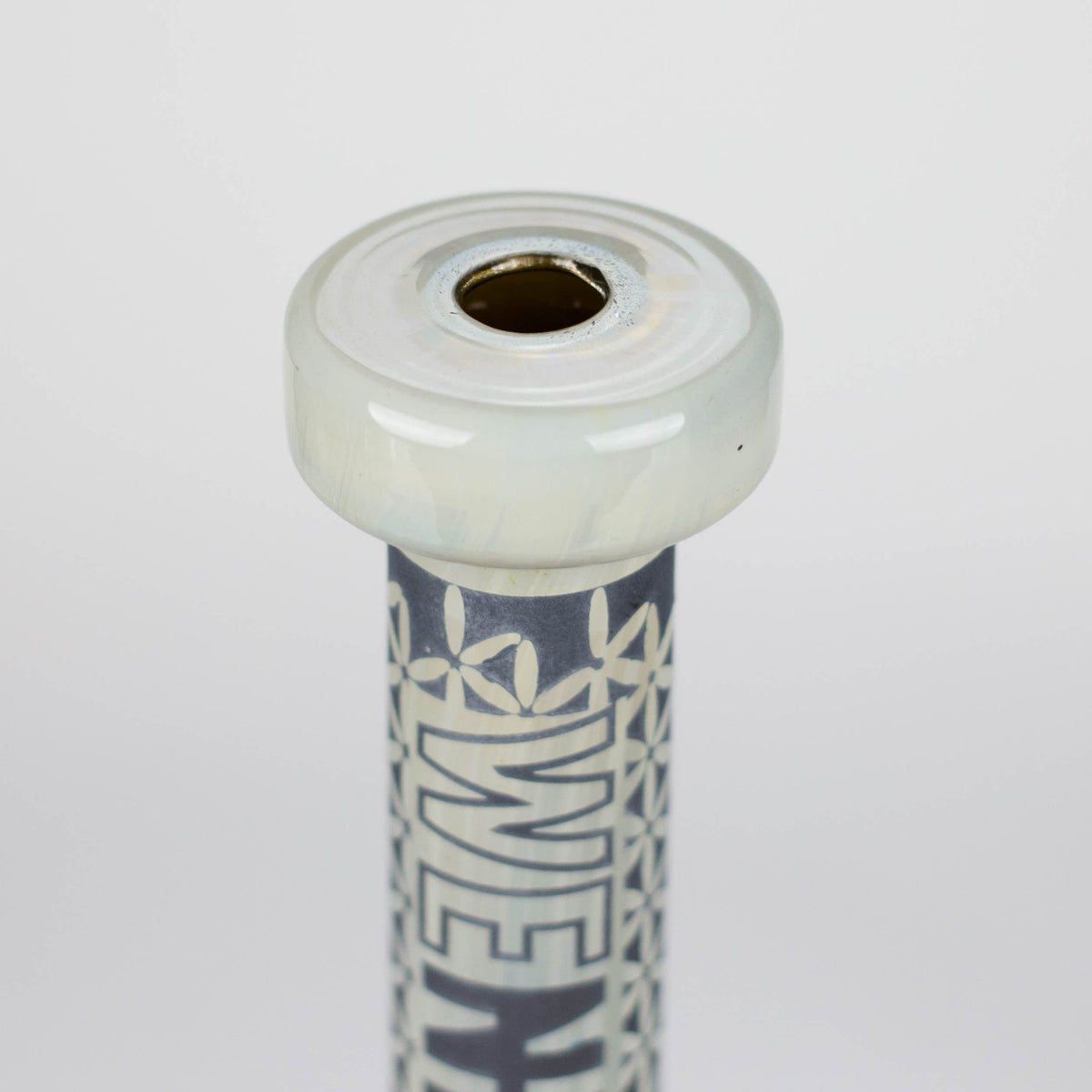 WENEED® Glass Bong WENEED Zen Tribal 9" Frosted Water Pipe WENEED 9" Zen Tribal Stemless Glass Bong