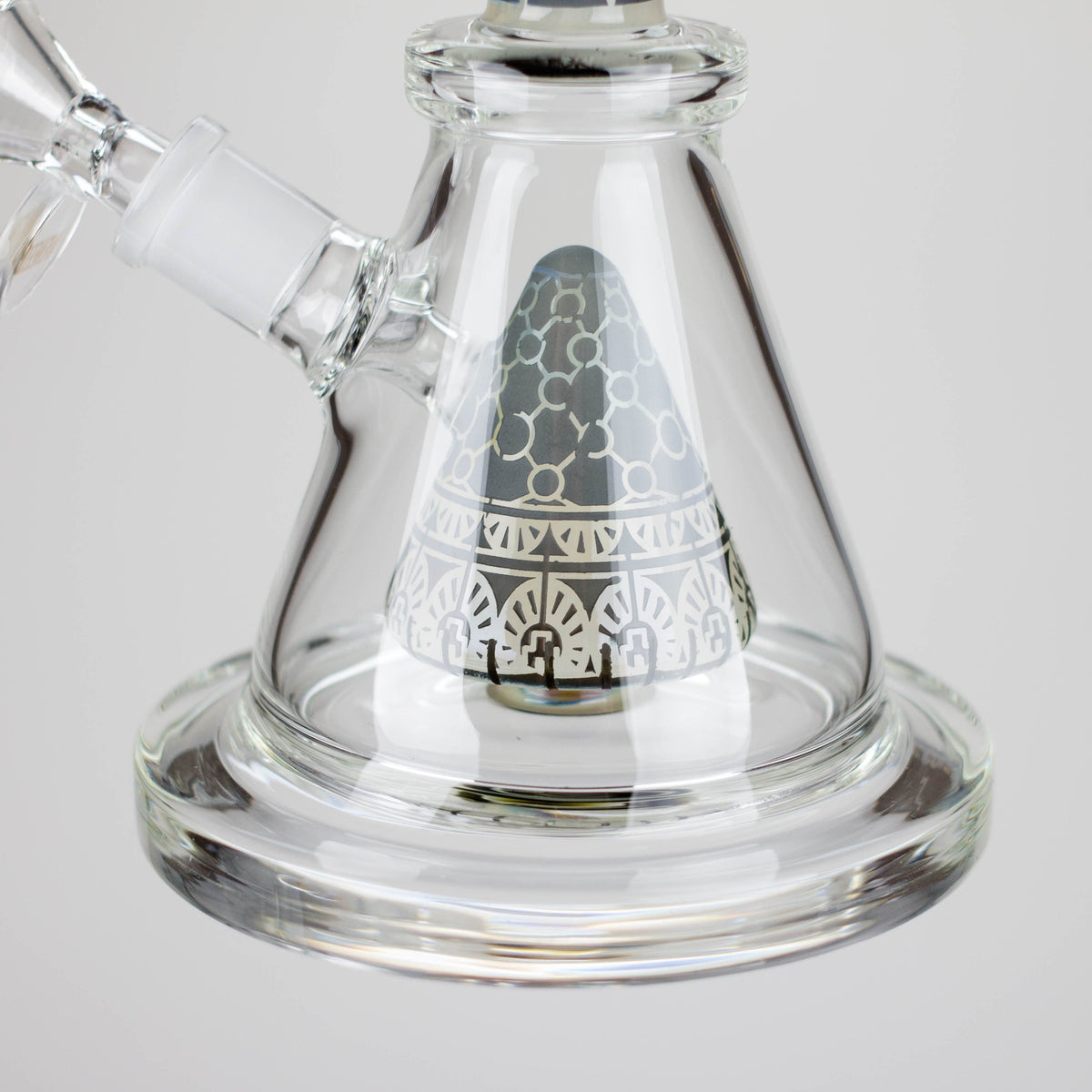 WENEED® Glass Bong WENEED Zen Tribal 9" Frosted Water Pipe WENEED 9" Zen Tribal Stemless Glass Bong