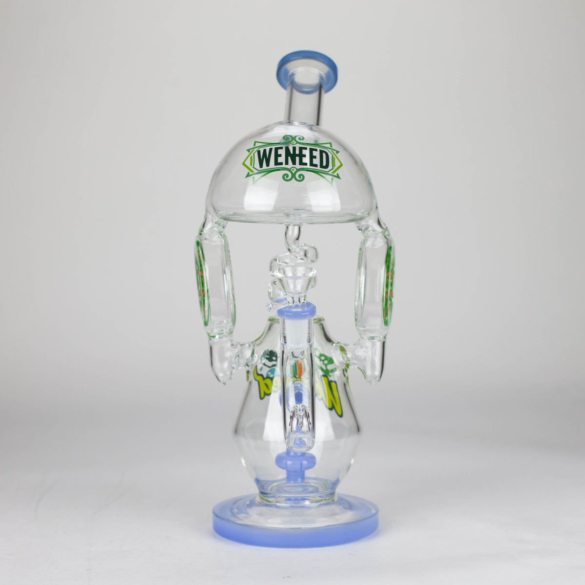WENEED® Glass Bong WENEED Fungal Bloom 13" Stemless Glass Bong WENEED Fungal Bloom Stemless Bong - 13"