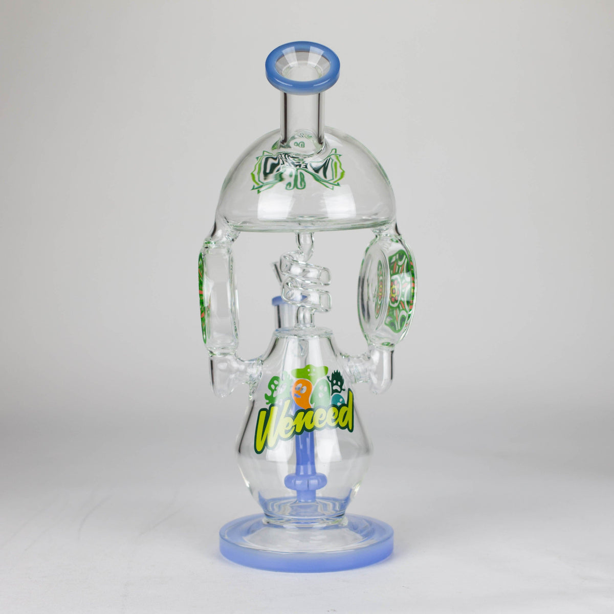 WENEED® Glass Bong WENEED Fungal Bloom 13" Stemless Glass Bong WENEED Fungal Bloom Stemless Bong - 13"
