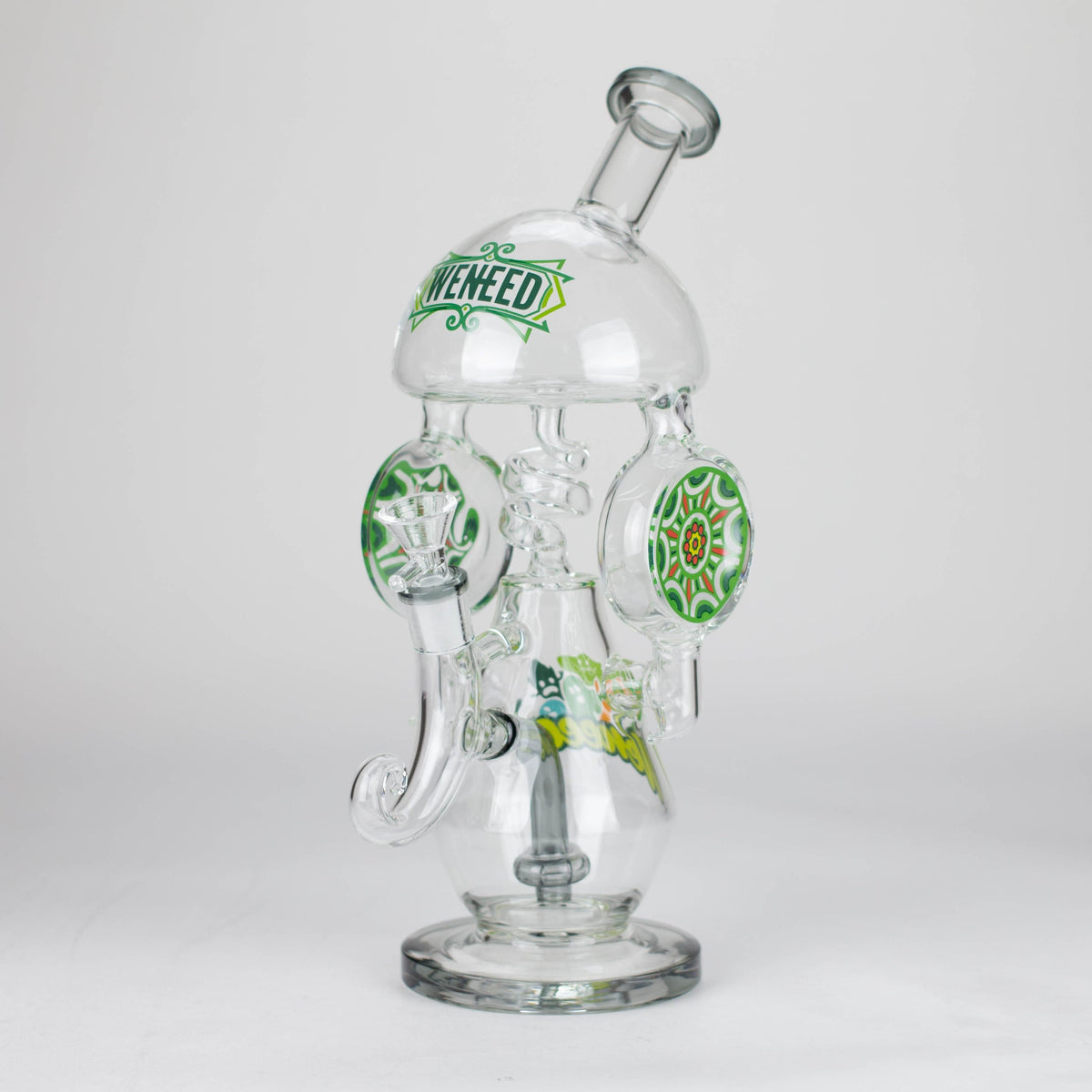 WENEED® Glass Bong WENEED Fungal Bloom 13" Stemless Glass Bong WENEED Fungal Bloom Stemless Bong - 13"