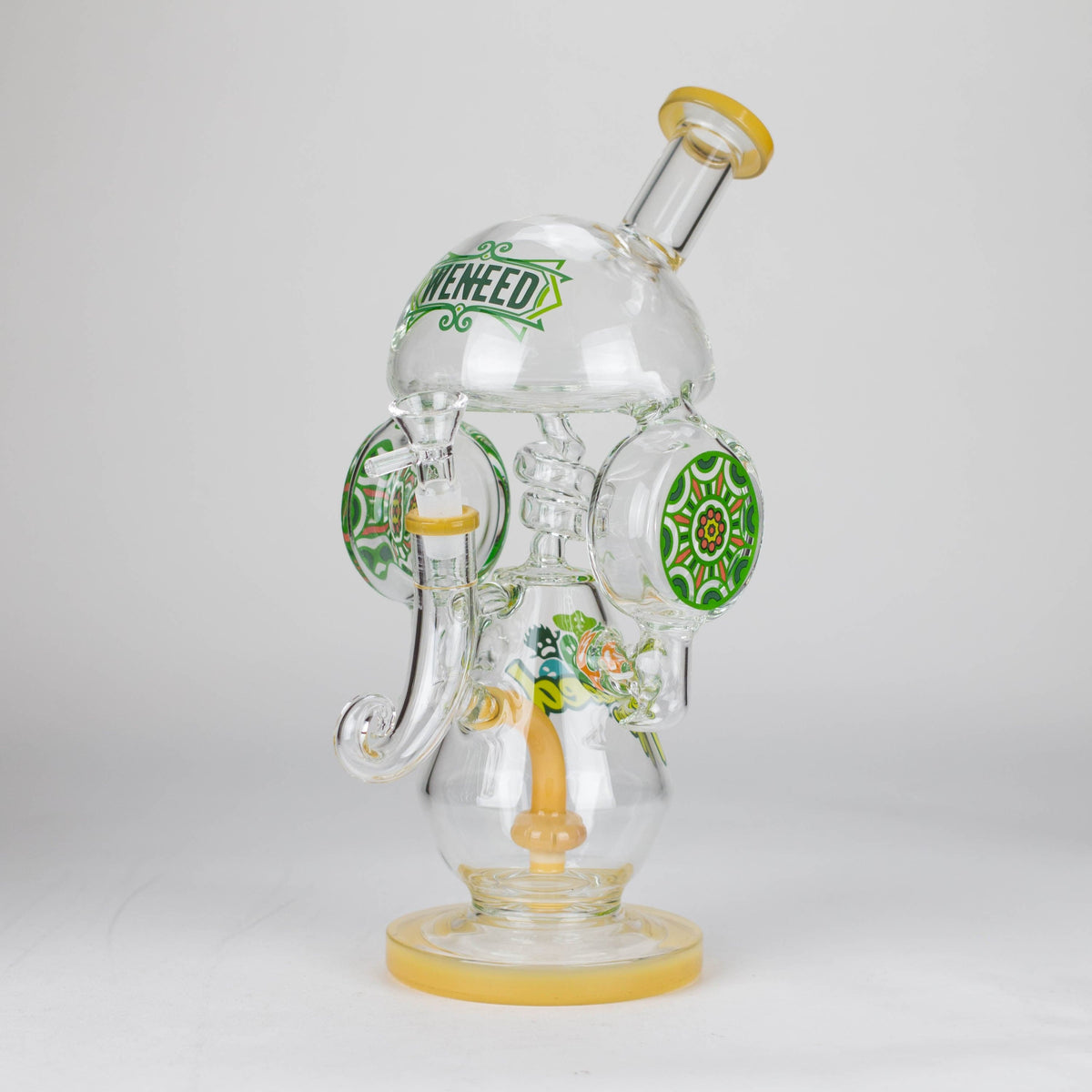 WENEED® Glass Bong WENEED Fungal Bloom 13" Stemless Glass Bong WENEED Fungal Bloom Stemless Bong - 13"
