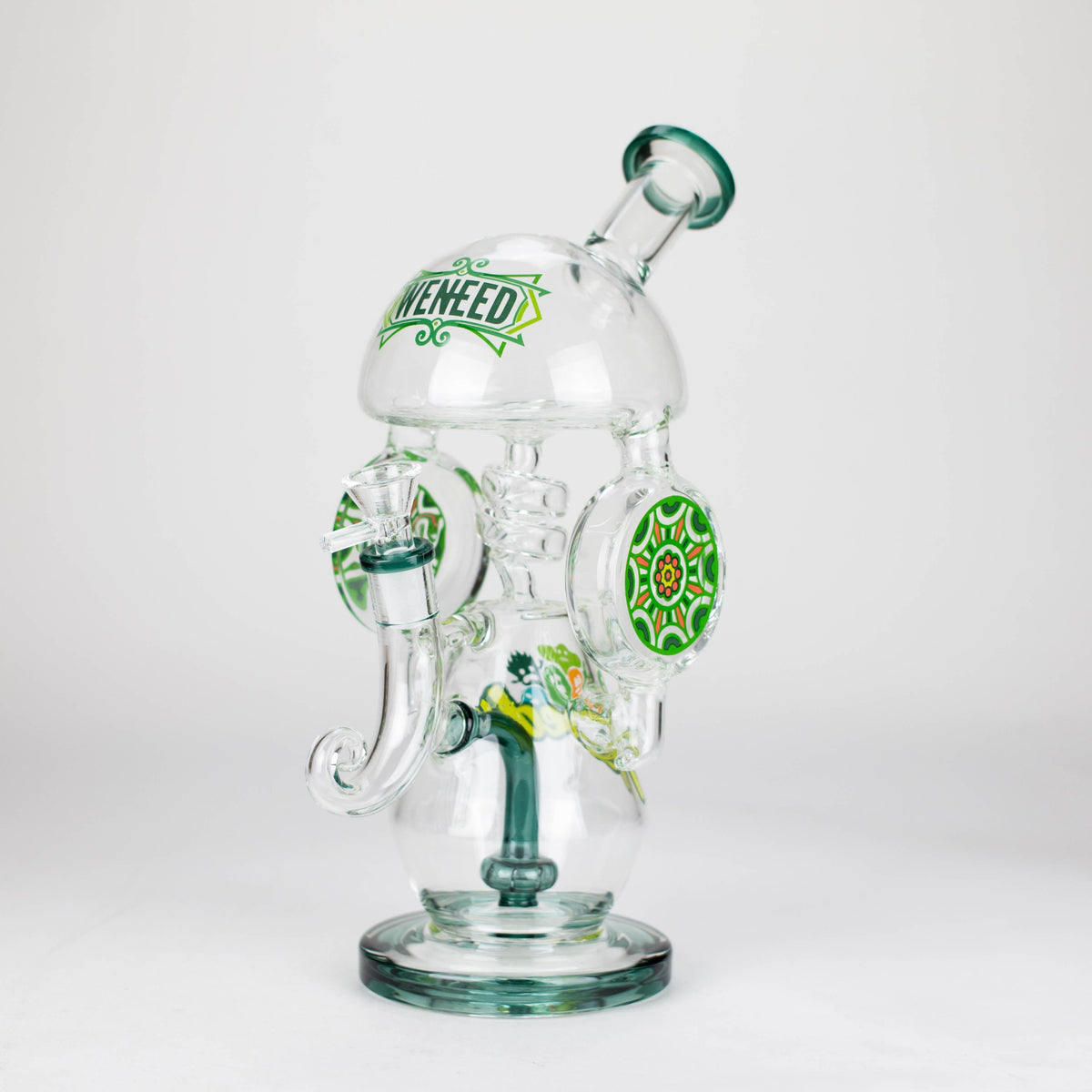 WENEED® Glass Bong WENEED Fungal Bloom 13" Stemless Glass Bong WENEED Fungal Bloom Stemless Bong - 13"