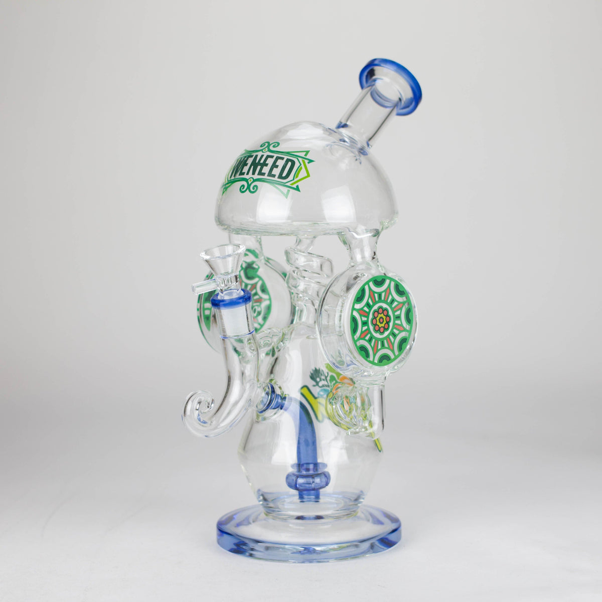 WENEED® Glass Bong WENEED Fungal Bloom 13" Stemless Glass Bong WENEED Fungal Bloom Stemless Bong - 13"
