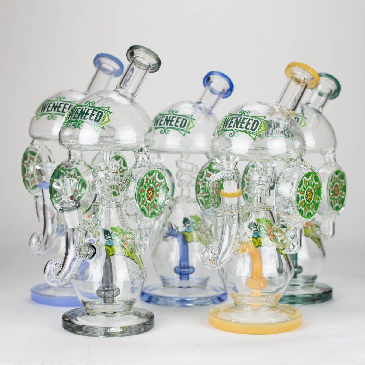 WENEED® Glass Bong WENEED Fungal Bloom 13" Stemless Glass Bong WENEED Fungal Bloom Stemless Bong - 13"