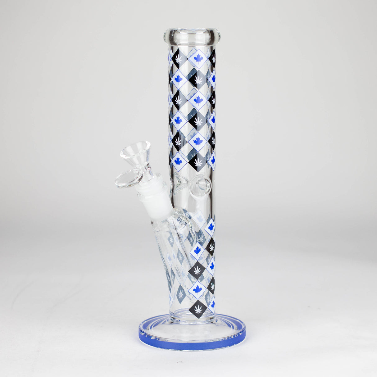 10" Maple Leaf Straight Tube Glass Bong