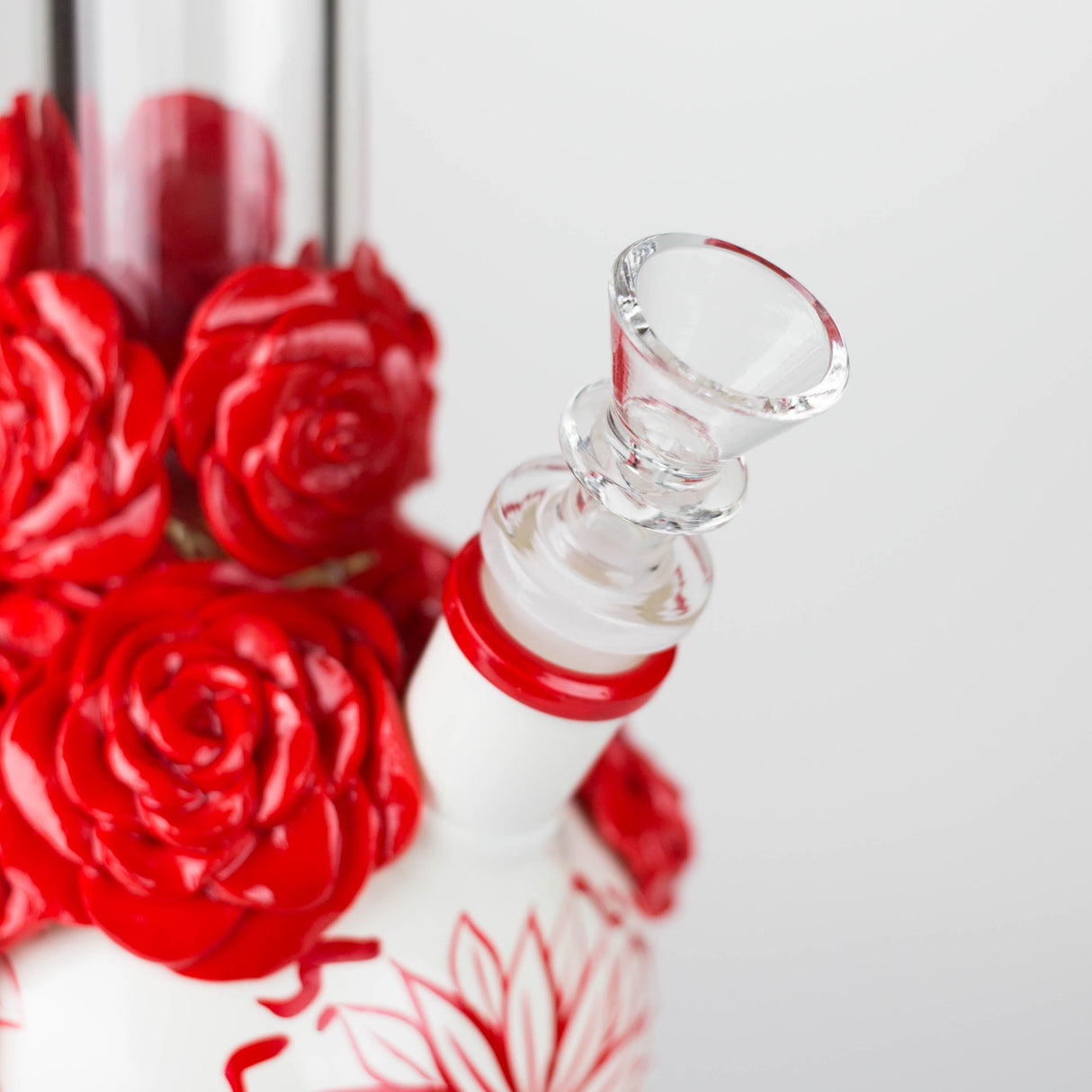 9" Rose Sugar Skull Diffused Glass Bong