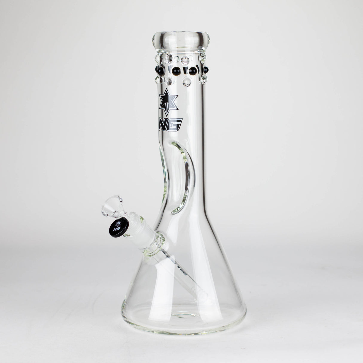 Bang en verre NG 12" coudé avec strie de glace