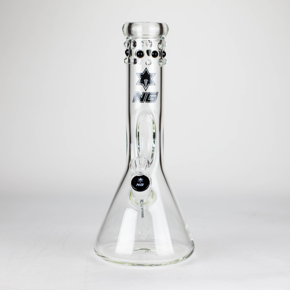 Bang en verre NG 12" coudé avec strie de glace