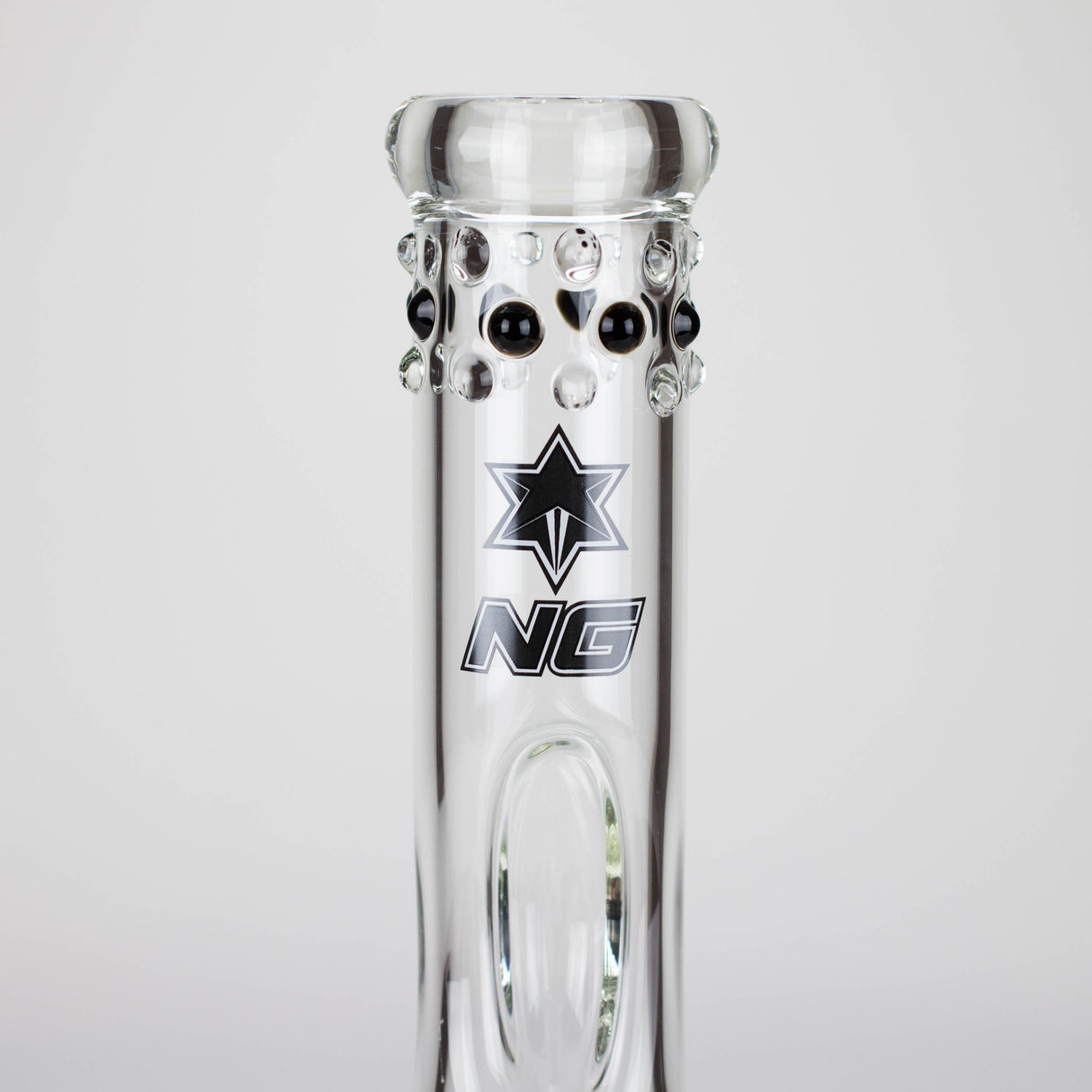 Bang en verre NG 12" coudé avec strie de glace