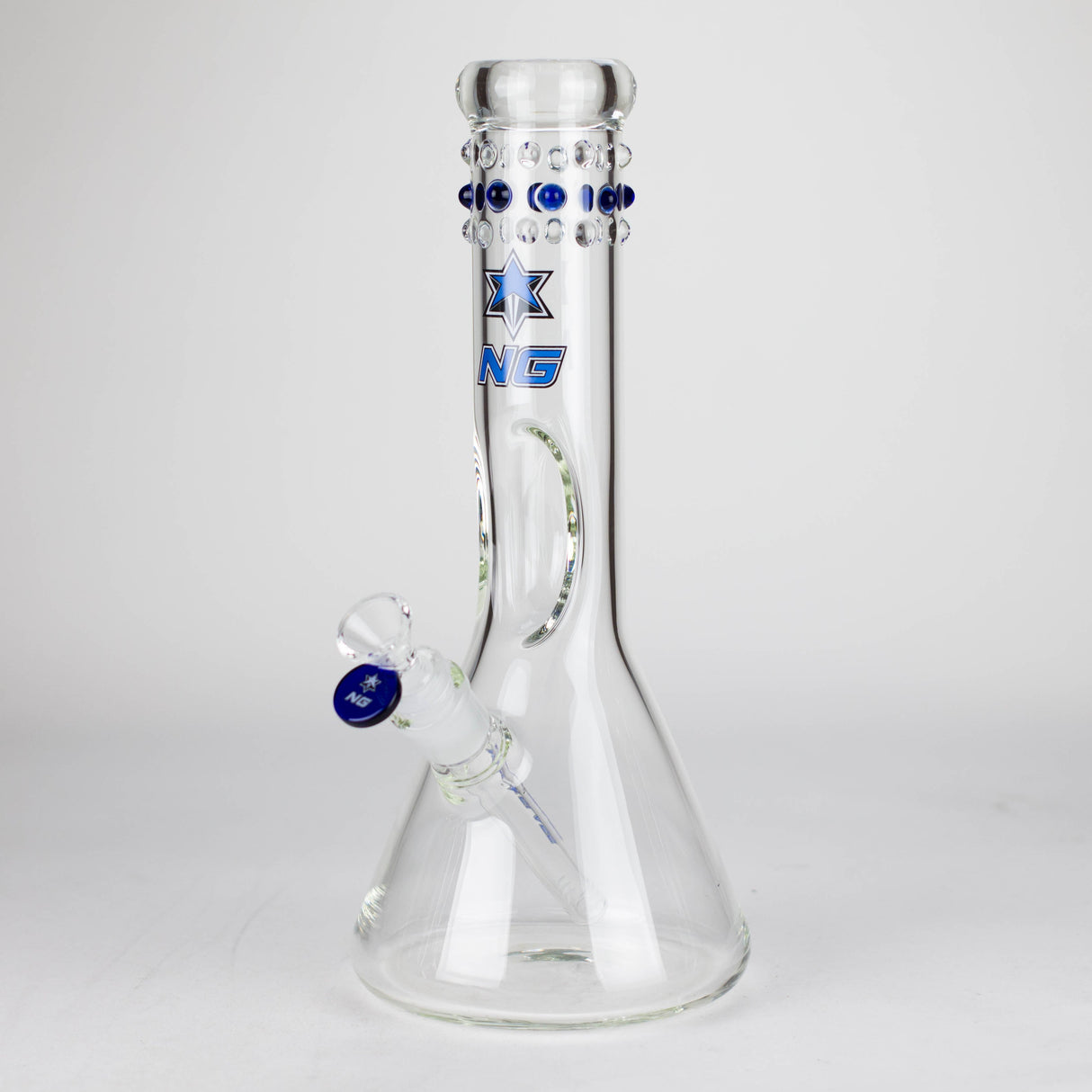 Bang en verre NG 12" coudé avec strie de glace