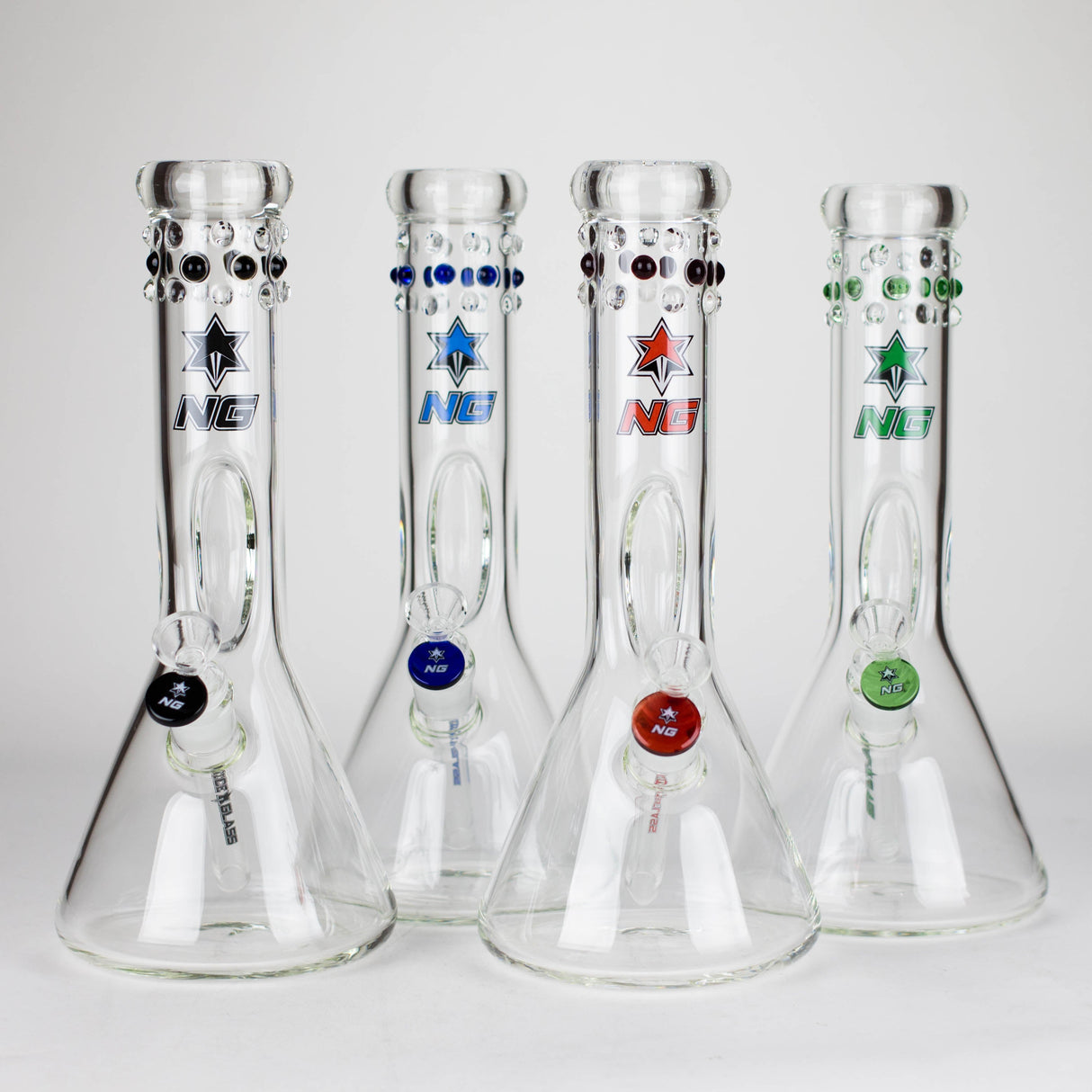 Bang en verre NG 12" coudé avec strie de glace