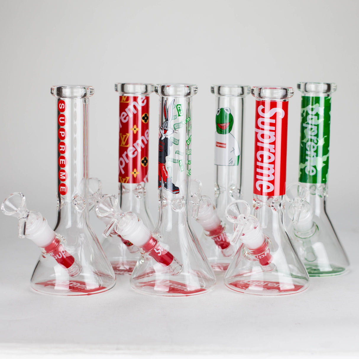7.5" Glow Cartoon Icons Beaker Bong