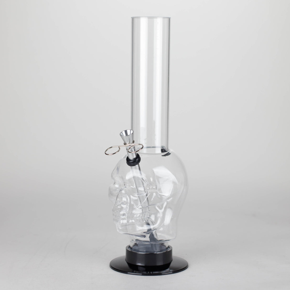 NIBO Distribution Acrylic Bong 12" Skull Shape Acrylic Water Pipe with Detachable Base 12" Skull Shape Acrylic Water Pipe