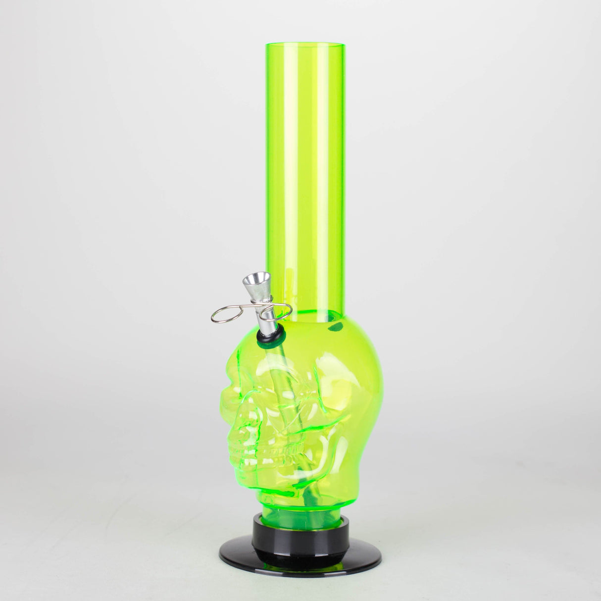 NIBO Distribution Acrylic Bong 12" Skull Shape Acrylic Water Pipe with Detachable Base 12" Skull Shape Acrylic Water Pipe