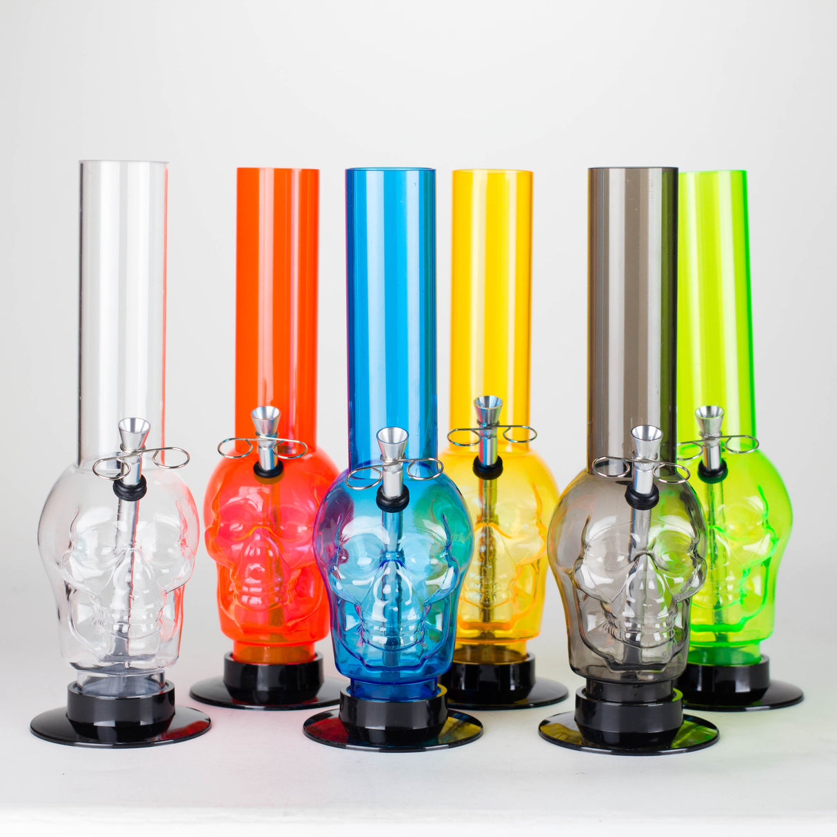 12" Skull Shape Acrylic Water Pipe with Detachable Base