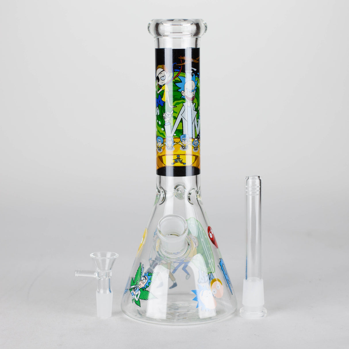 Bong en verre cartoon phosphorescent de 25 cm