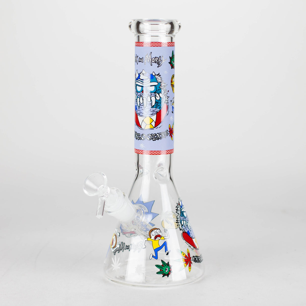 Bong en verre cartoon phosphorescent de 25 cm