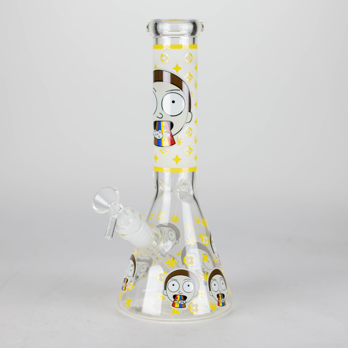 Bong en verre cartoon phosphorescent de 25 cm