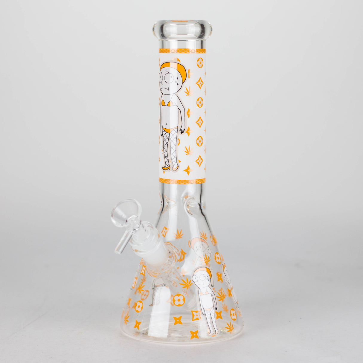 Bong en verre cartoon phosphorescent de 25 cm