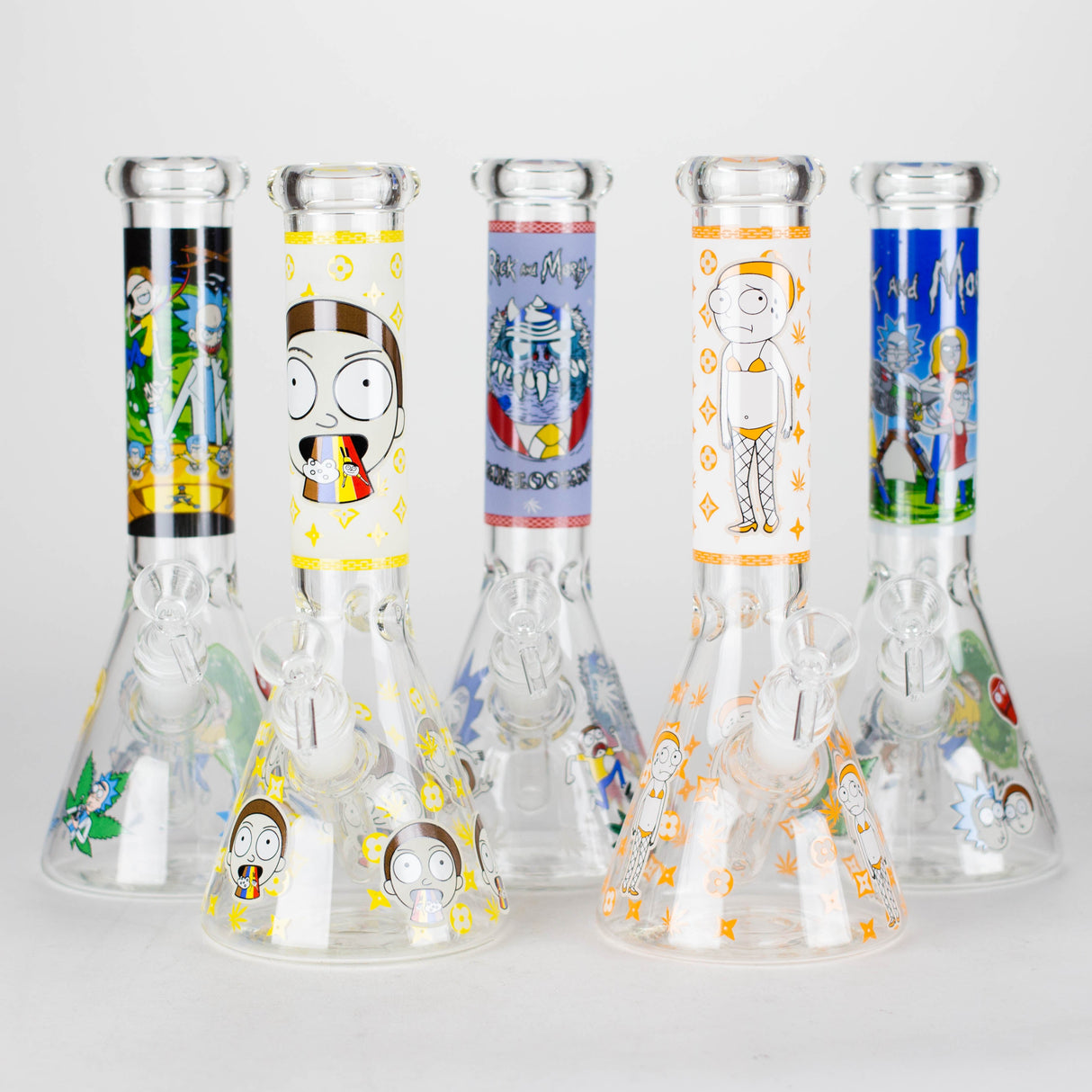 Bong en verre cartoon phosphorescent de 25 cm