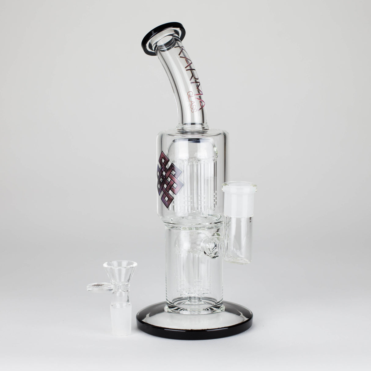 Maq Distributors Glass Bong Karma | Glass Bong 11" Double Tree Bend Karma | Glass Bong 11" Double Tree Bend