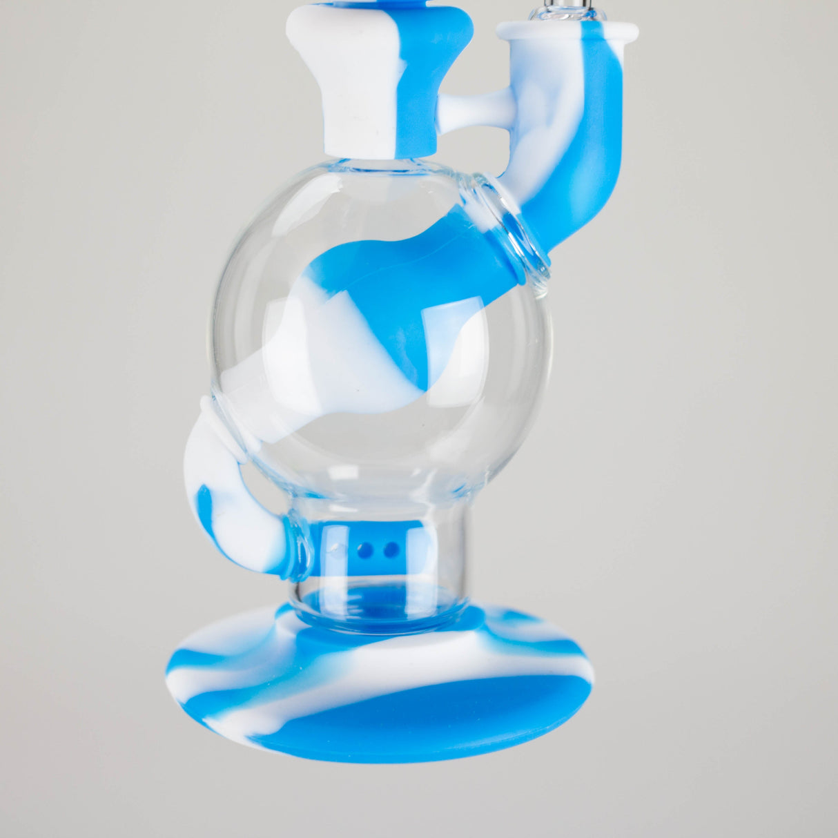Dabware | 8" Silicone Rig Platinum Global Incycler Rig (Blue/White)